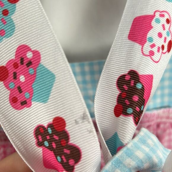 Just Ducky Pink and Blue Gingham Sleeveless Cupcake Dress -Size 2 - Picture 4 of 5